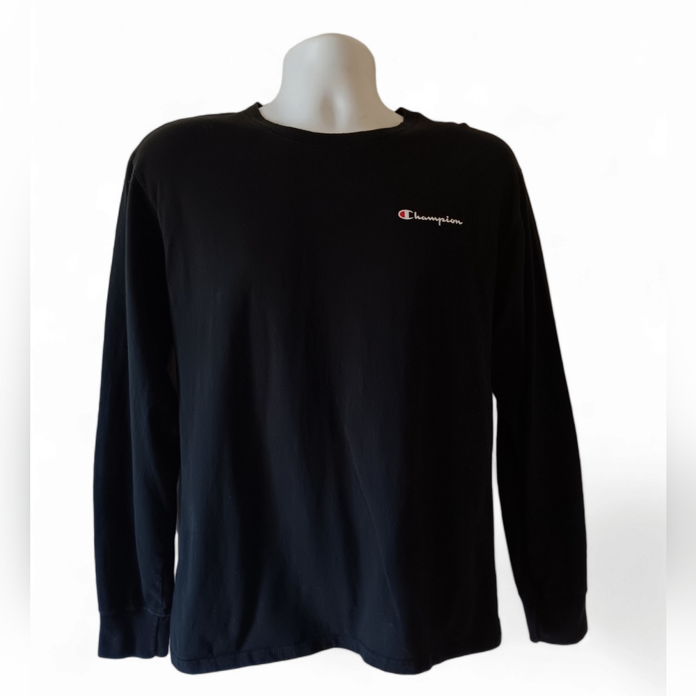 Champion men's black long-sleeve activewear t-shirt size M